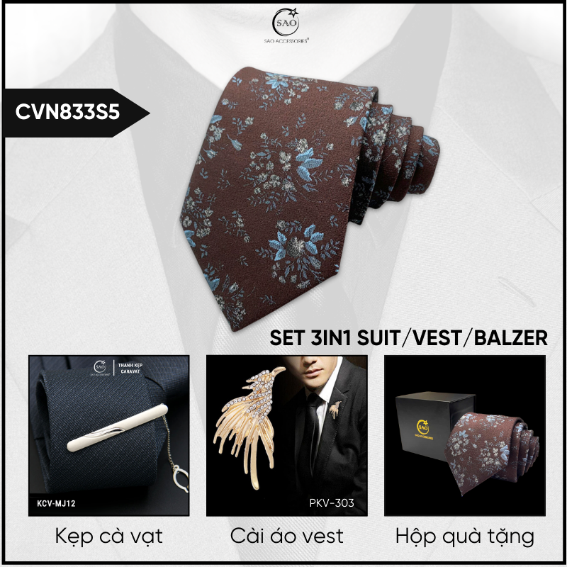 Combo Cà Vạt Nam 3in1 (CVN833S5)