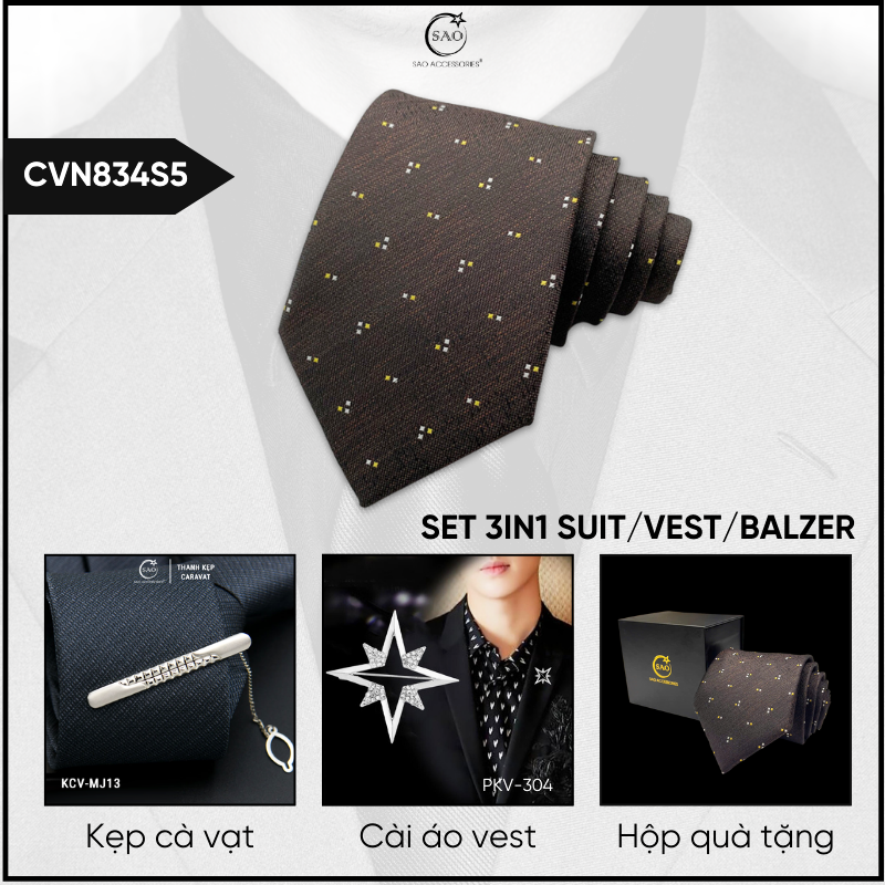 Combo Cà Vạt Nam 3in1 (CVN834S5)
