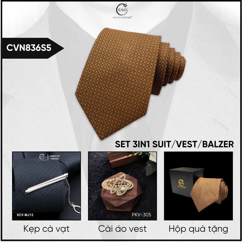 Combo Cà Vạt Nam 3in1 (CVN836S5)