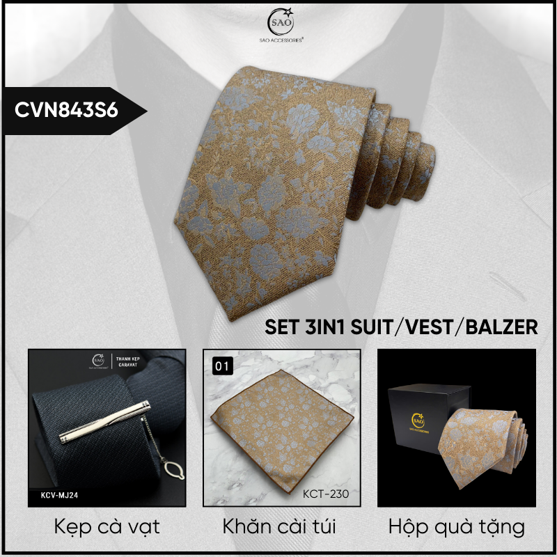 Combo Cà Vạt Nam 3in1 (CVN843S6)