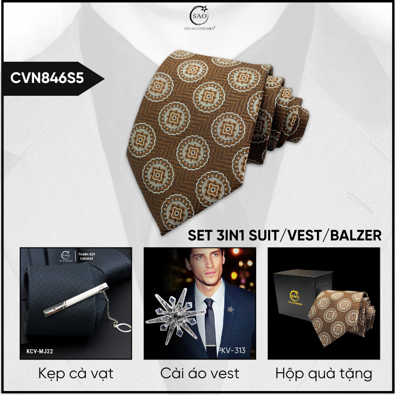 Combo Cà Vạt Nam 3in1 (CVN846S5)