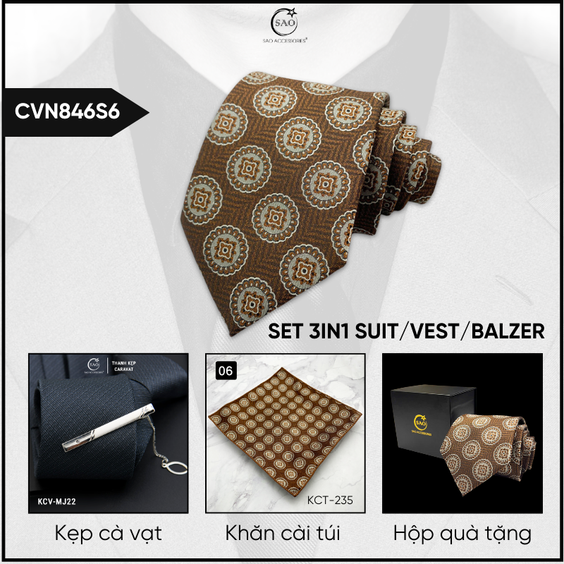 Combo Cà Vạt Nam 3in1 (CVN846S6)