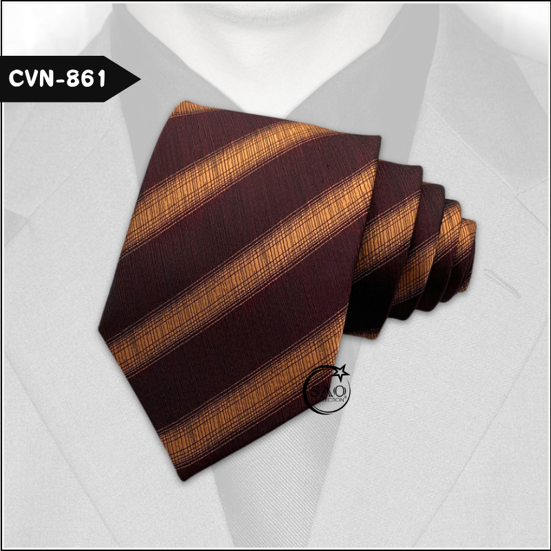 Cà Vạt Lụa Tổng Hợp Bản Lớn Hoạ Tiết Kẻ Sọc Sang Trọng Dành Cho Nam (CVN861)