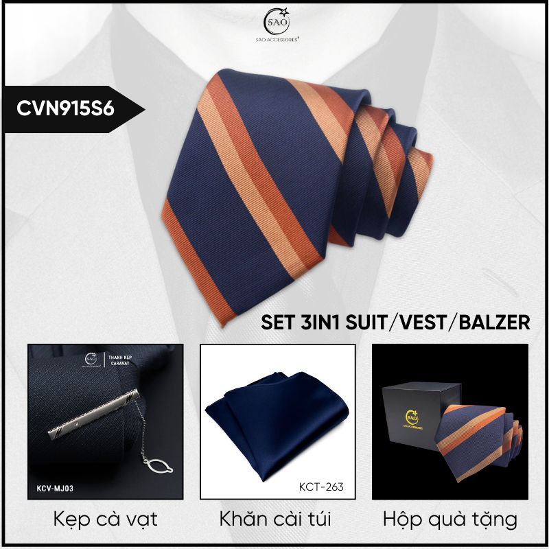 Combo Cà Vạt Nam 3in1 (CVN915S6)