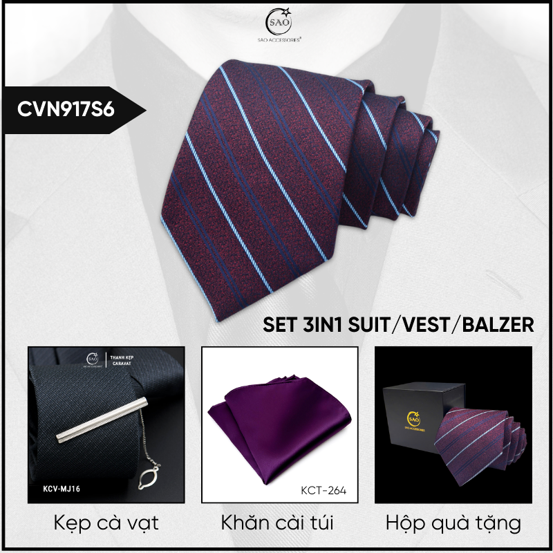 Combo Cà Vạt Nam 3in1 (CVN917S6)