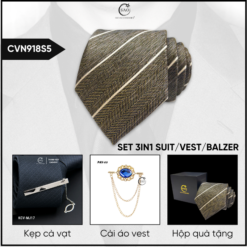 Combo Cà Vạt Nam 3in1 (CVN918S5)
