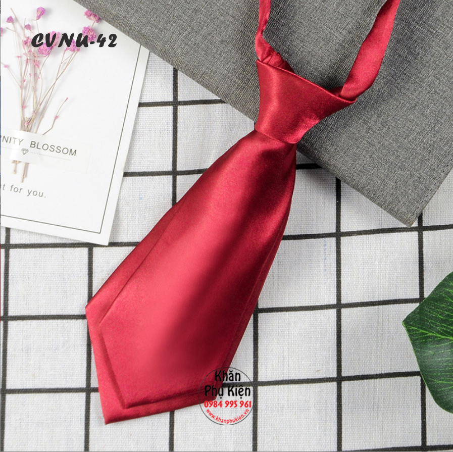 Caravat Cà Vạt Nữ Màu Đỏ Đô Công Sở (CVNU42)