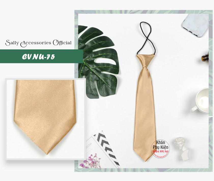 Caravat Cà Vạt Nữ Ngắn Thắt Sẵn Công Sở (CVNU75)