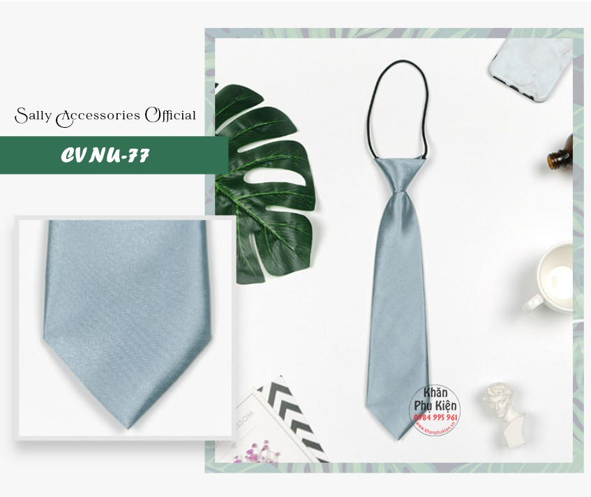 Caravat Cà Vạt Nữ Ngắn Thắt Sẵn Công Sở (CVNU77)