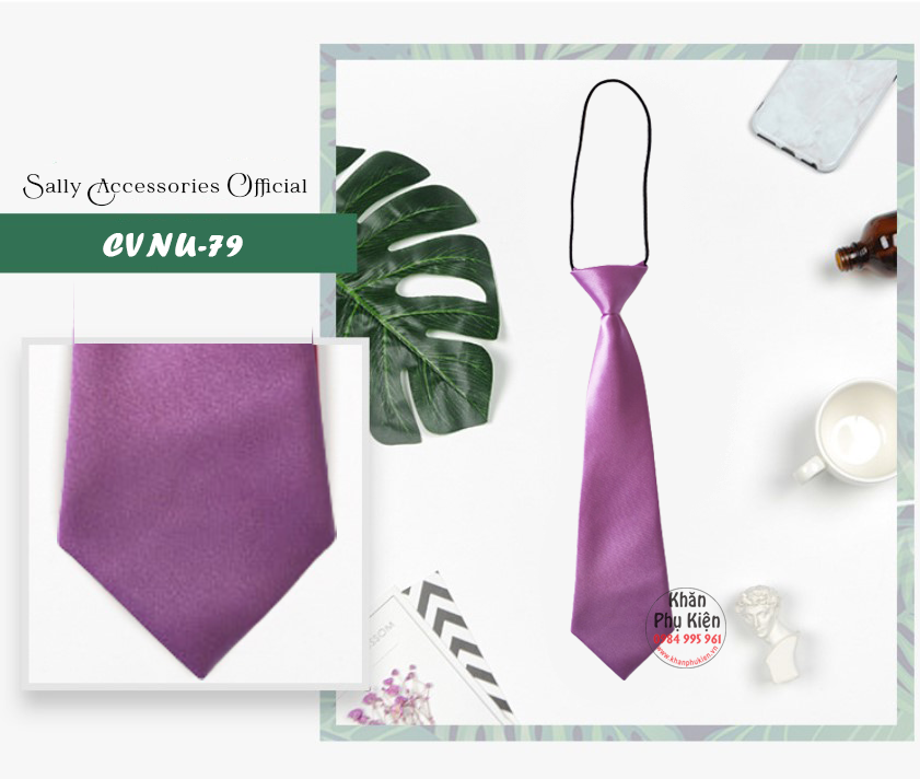 Caravat Cà Vạt Nữ Ngắn Thắt Sẵn Công Sở (CVNU79)