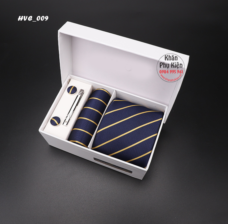 Bộ Cà Vạt Hàn Quốc 4 trong 1 - Mã HVC009