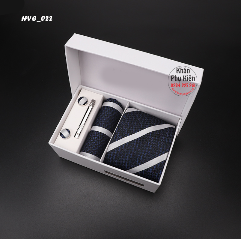 Bộ Cà Vạt Hàn Quốc 4 trong 1 - Mã HVC22