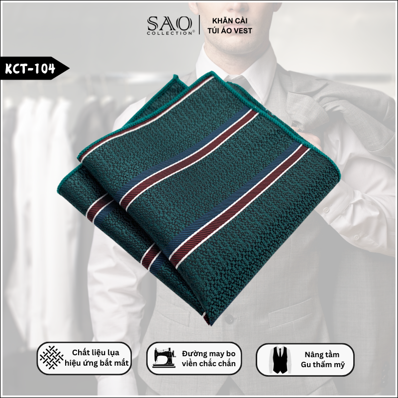 Pocket Square Khăn Cài Túi Áo Vest Nam (KCT104)