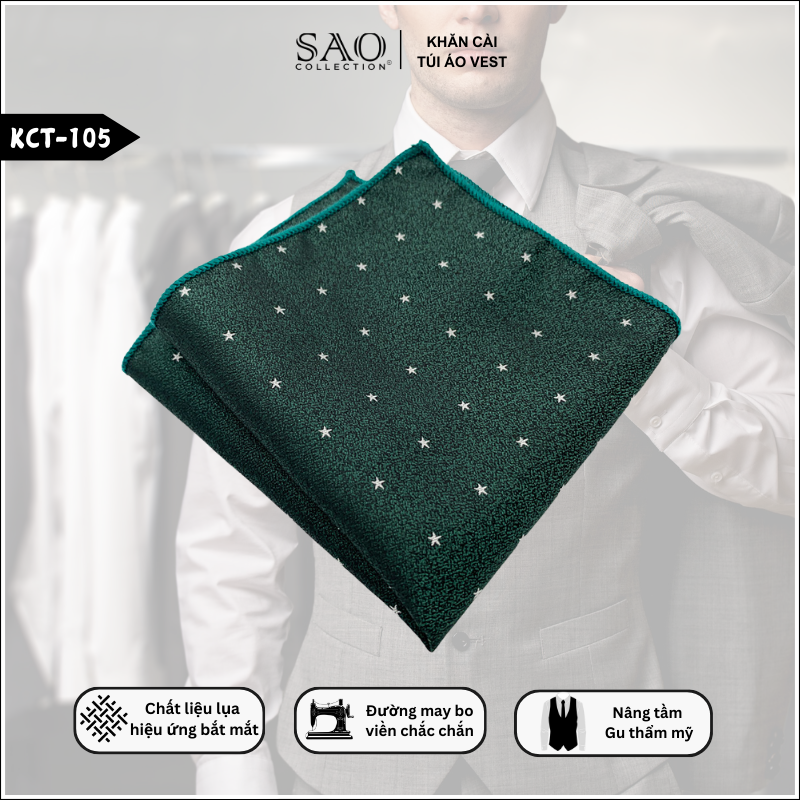 Pocket Square Khăn Cài Túi Áo Vest Nam (KCT105)