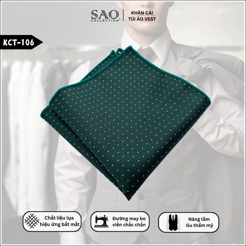 Pocket Square Khăn Cài Túi Áo Vest Nam (KCT106)