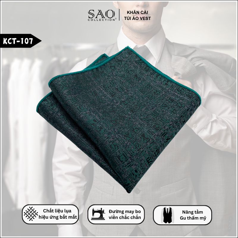 Pocket Square Khăn Cài Túi Áo Vest Nam (KCT107)