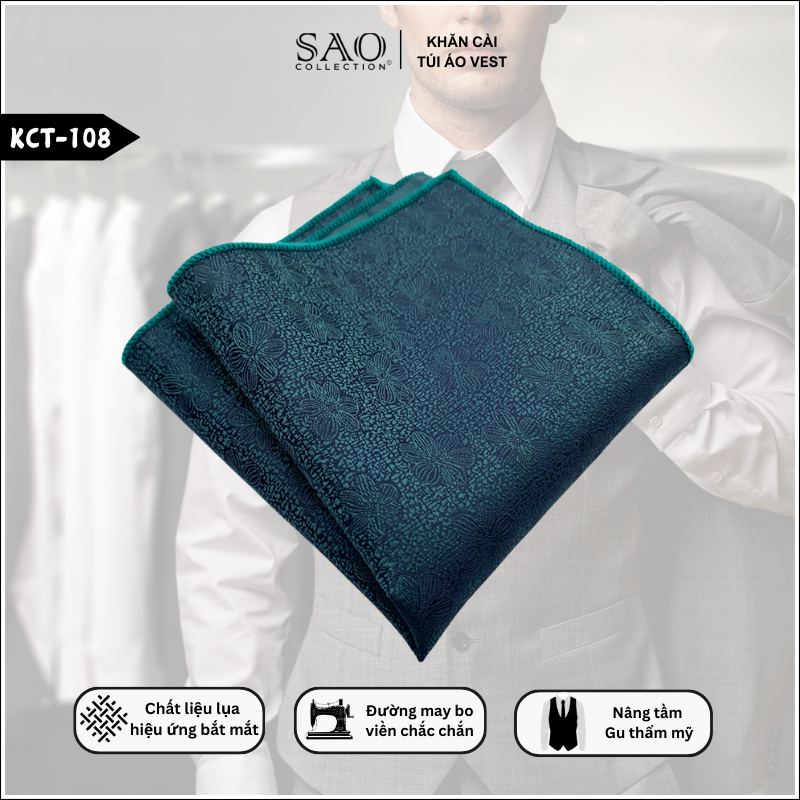 Pocket Square Khăn Cài Túi Áo Vest Nam (KCT108)