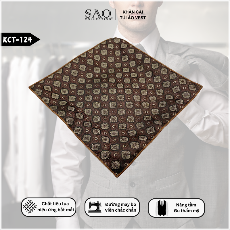 Pocket Square Khăn Cài Túi Áo Vest Nam (KCT124)