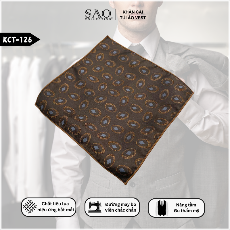 Pocket Square Khăn Cài Túi Áo Vest Nam (KCT126)