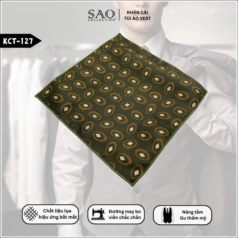 Pocket Square Khăn Cài Túi Áo Vest Nam (KCT127)