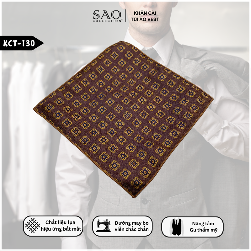 Pocket Square Khăn Cài Túi Áo Vest Nam (KCT130)
