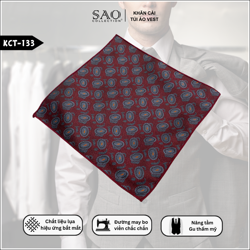 Pocket Square Khăn Cài Túi Áo Vest Nam (KCT133)