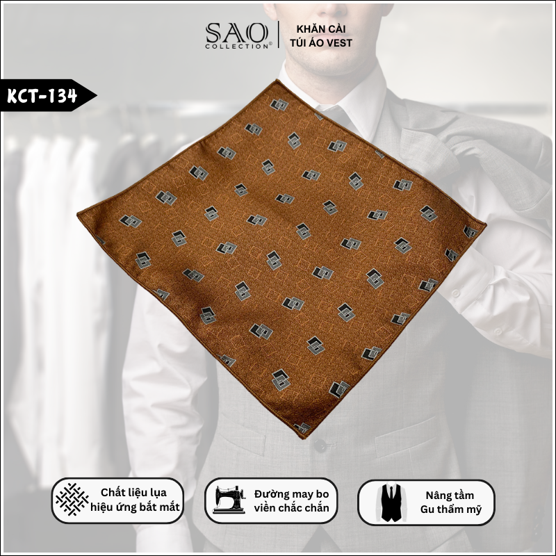 Pocket Square Khăn Cài Túi Áo Vest Nam (KCT134)