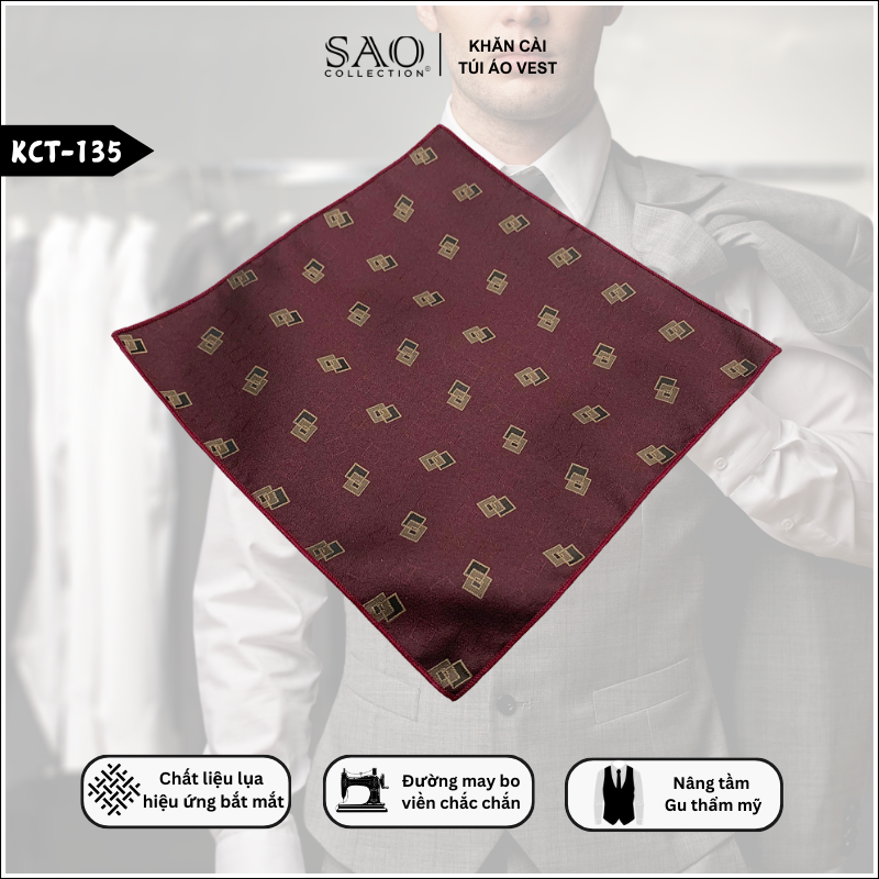 Pocket Square Khăn Cài Túi Áo Vest Nam (KCT135)