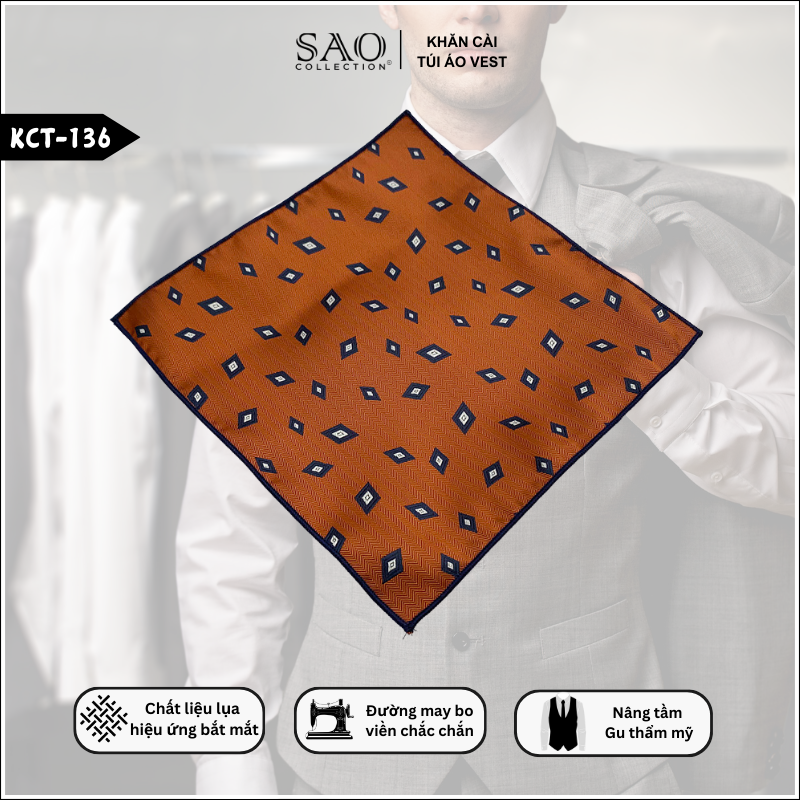 Pocket Square Khăn Cài Túi Áo Vest Nam (KCT136)