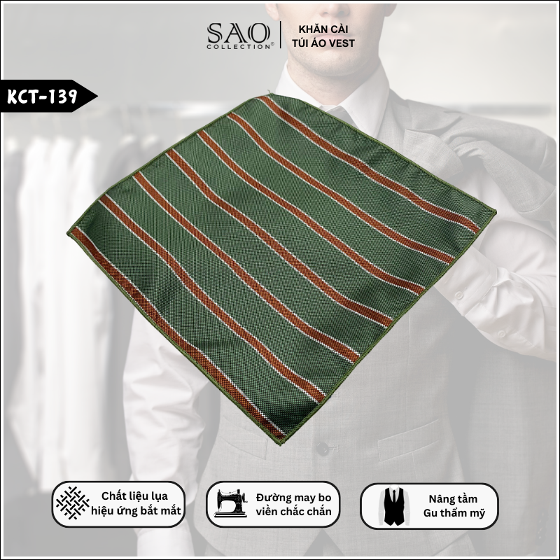 Pocket Square Khăn Cài Túi Áo Vest Nam (KCT139)