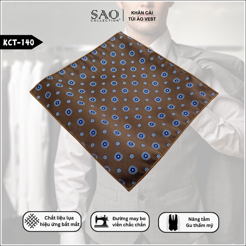 Pocket Square Khăn Cài Túi Áo Vest Nam (KCT140)