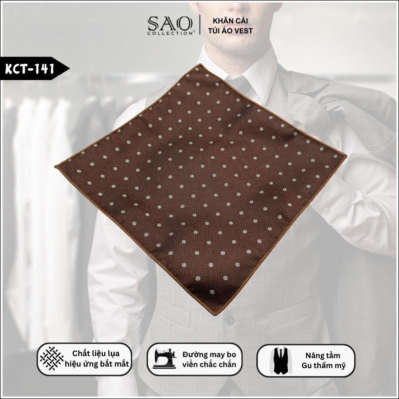 Pocket Square Khăn Cài Túi Áo Vest Nam (KCT141)