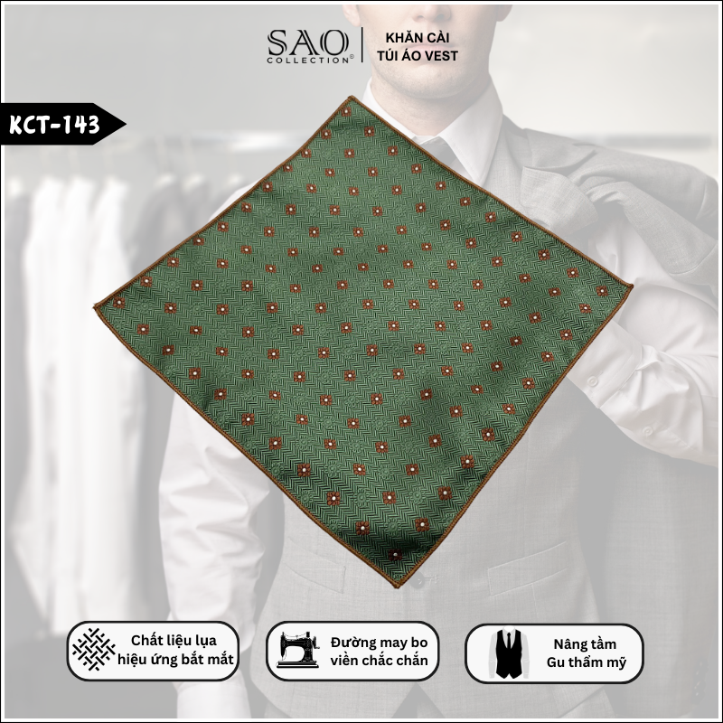 Pocket Square Khăn Cài Túi Áo Vest Nam (KCT143)
