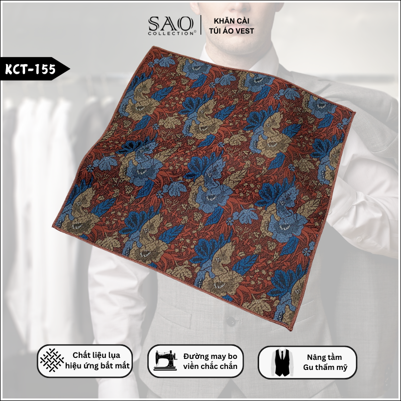Pocket Square Khăn Cài Túi Áo Vest Nam (KCT155)
