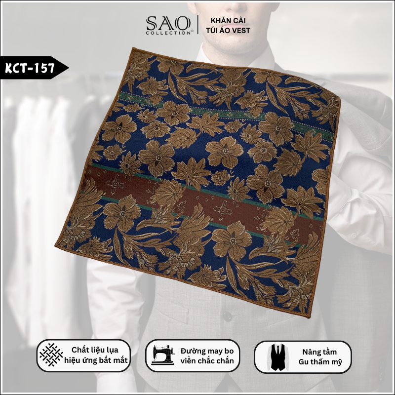 Pocket Square Khăn Cài Túi Áo Vest Nam (KCT157)