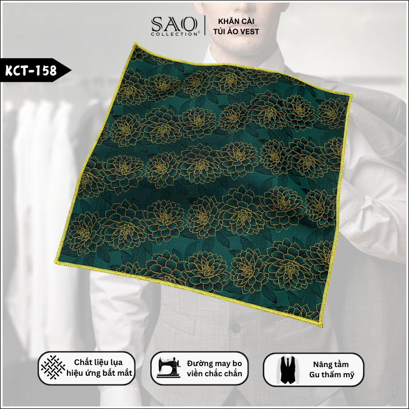 Pocket Square Khăn Cài Túi Áo Vest Nam (KCT158)