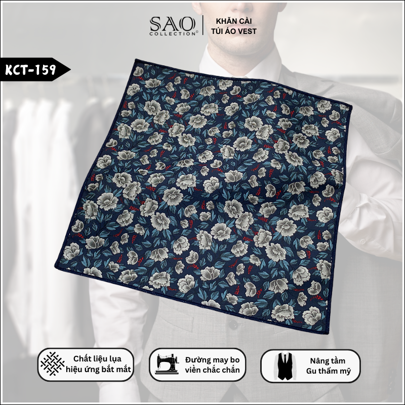 Pocket Square Khăn Cài Túi Áo Vest Nam (KCT159)