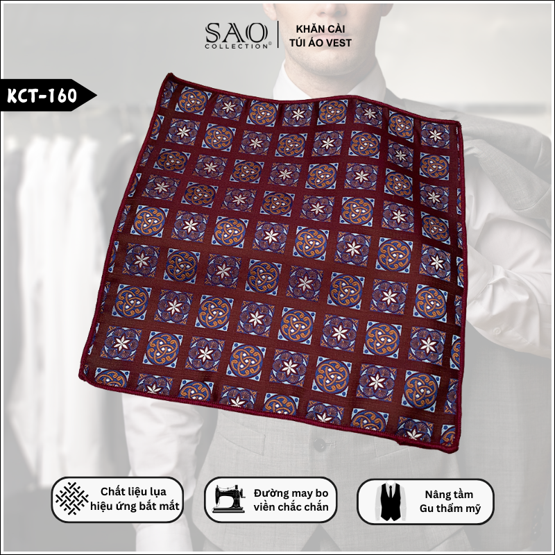 Pocket Square Khăn Cài Túi Áo Vest Nam (KCT160)
