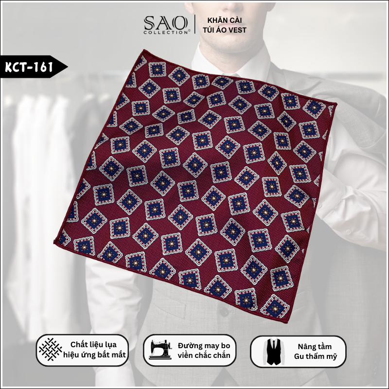 Pocket Square Khăn Cài Túi Áo Vest Nam (KCT161)