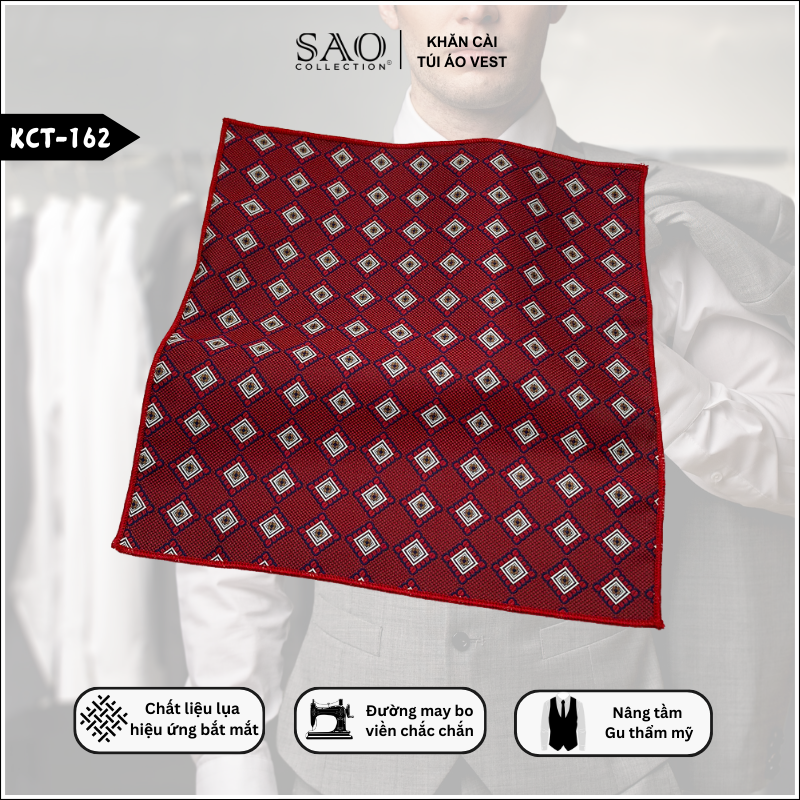 Pocket Square Khăn Cài Túi Áo Vest Nam (KCT162)
