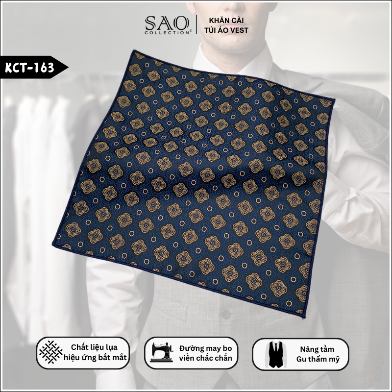 Pocket Square Khăn Cài Túi Áo Vest Nam (KCT163)
