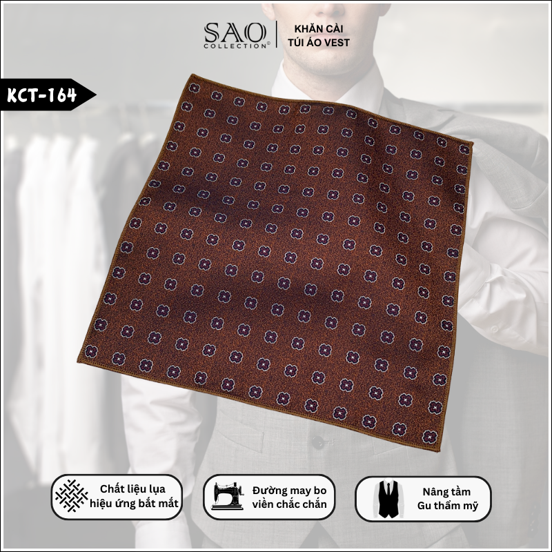 Pocket Square Khăn Cài Túi Áo Vest Nam (KCT164)