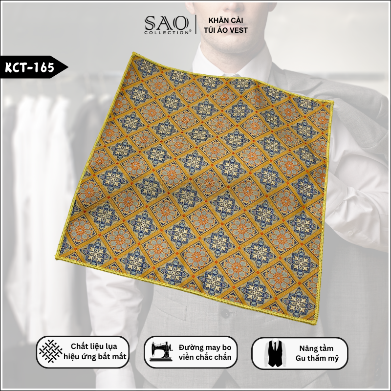 Pocket Square Khăn Cài Túi Áo Vest Nam (KCT165)