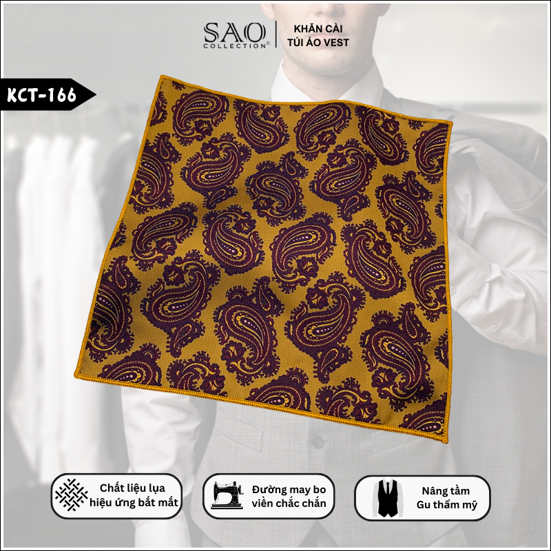Pocket Square Khăn Cài Túi Áo Vest Nam (KCT166)