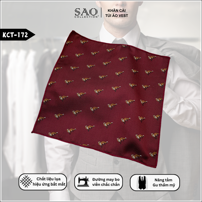 Pocket Square Khăn Cài Túi Áo Vest Nam (KCT172)