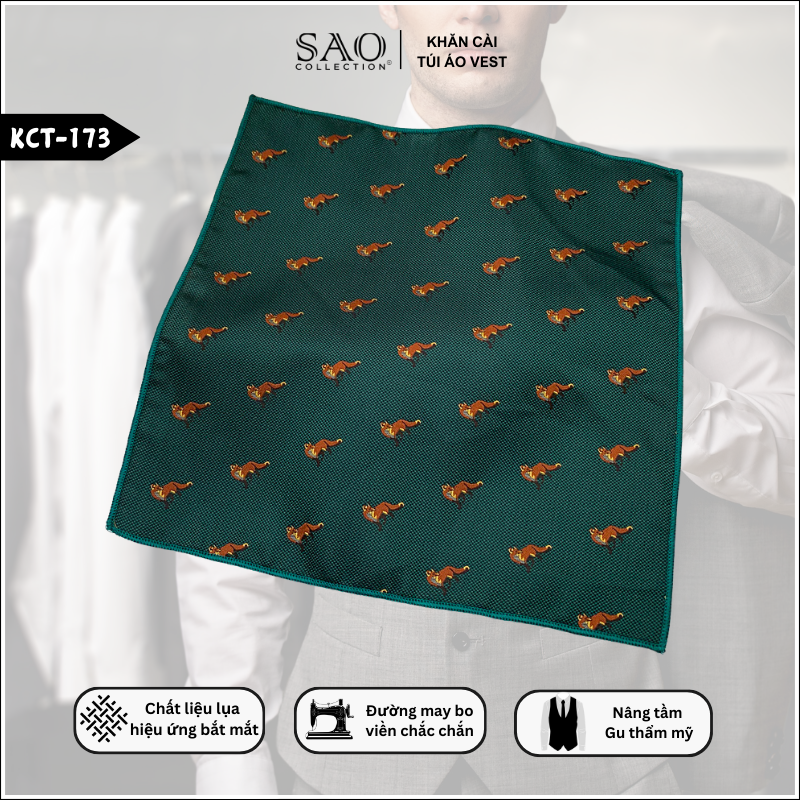 Pocket Square Khăn Cài Túi Áo Vest Nam (KCT173)