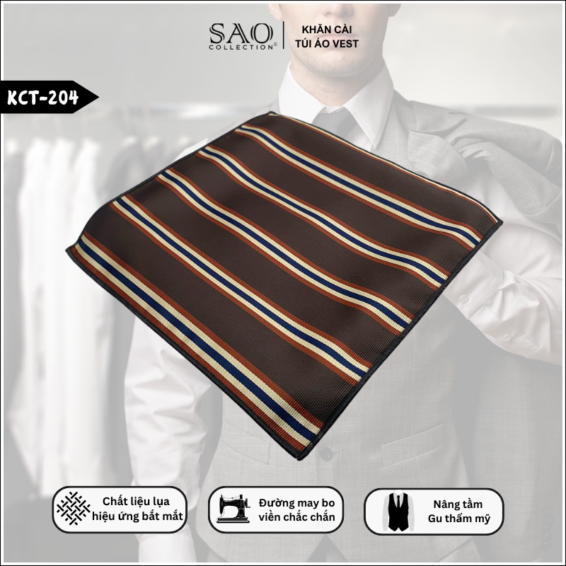 Pocket Square Khăn Cài Túi Áo Vest Nam (KCT204)