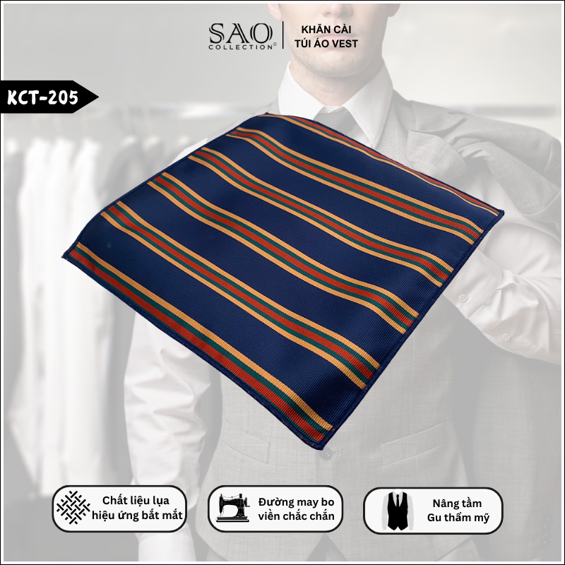 Pocket Square Khăn Cài Túi Áo Vest Nam (KCT205)