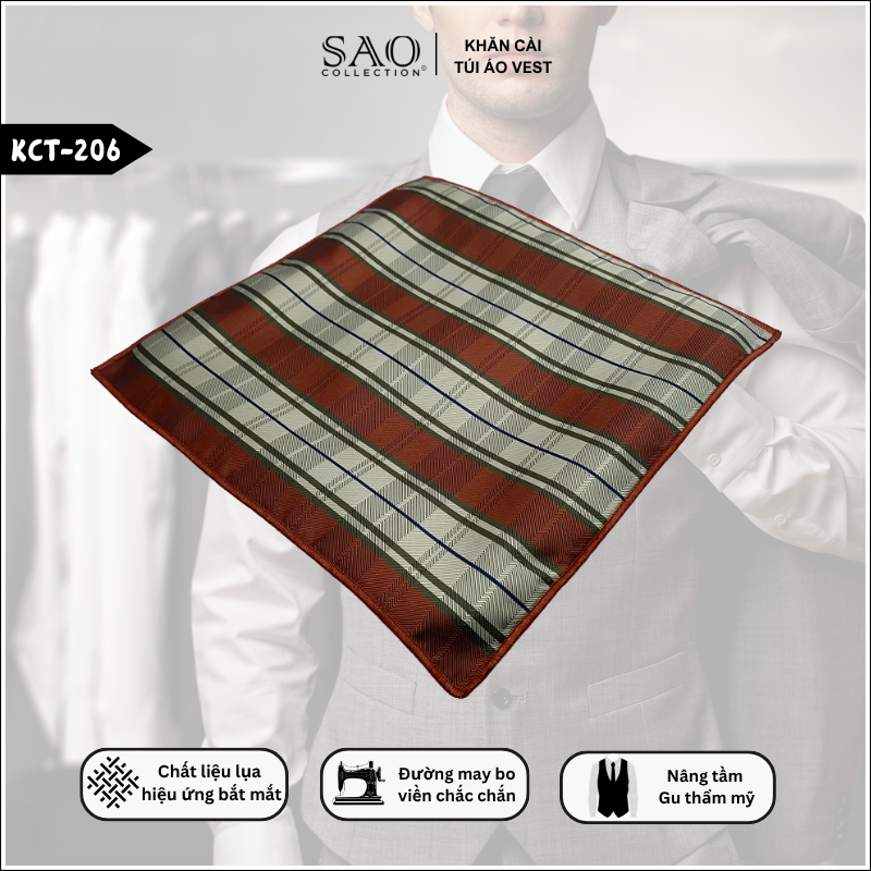 Pocket Square Khăn Cài Túi Áo Vest Nam (KCT206)