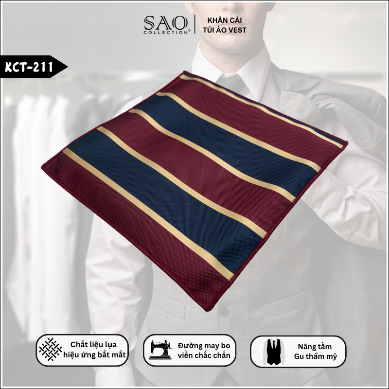 Pocket Square Khăn Cài Túi Áo Vest Nam (KCT211)